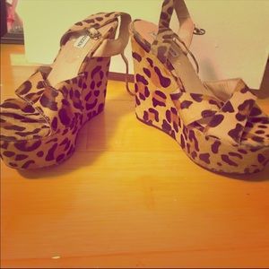 Steve Madden cheetah print wedges